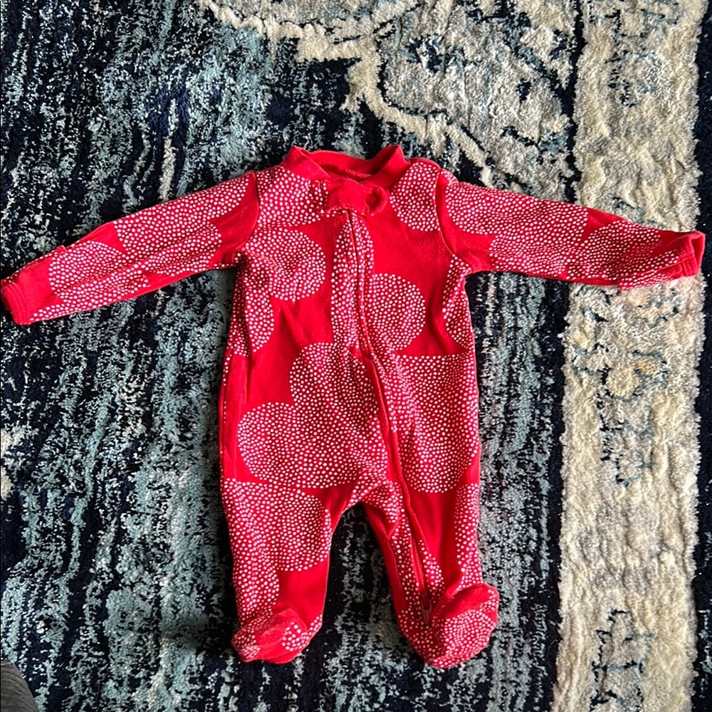 Red Heart Polka Dot preemie sleeper